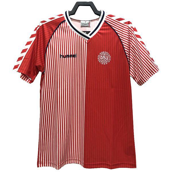 Denmark home retro vintage soccer jersey match men's first sportswear football shirt red 1986